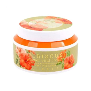 Антивозрастной крем для лица с экстрактом гибискуса JIGOTT Hibiscus Flower Vital Cream 100ml