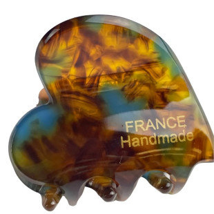 Заколка для волос CHACOTT France hair clip Heart Marble-Blue 3,5x3см