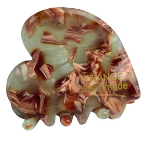 Заколка для волос CHACOTT France hair clip Heart Marble-Green 3,5x3см