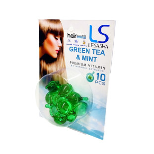 Тайские капсулы для волос с зеленым чаем и мятой Lesasha Hair Serum Vitamin Green Tea & Mint 10 ш