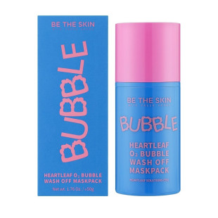 Маска пузыречная для лица Be The Skin RENEW HEARTLEAF O2 BUBBLE WASH OFF MASKPACK 50g