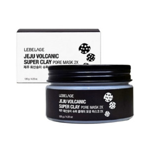 Глиняная маска вулканическая для лица Lebelage Jeju Volcanic Super Clay Pore Mask 2X 120g