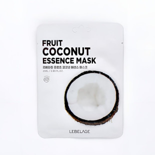 Тканинна маска для обличчя з екстрактом кокосу Lebelage Fruit Coconut Essence Mask 23ml