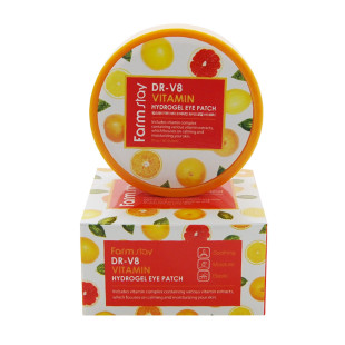 Патчі зміцнюючі з вітамінним комплексом Farmstay DR-V8 Vitamin Hydrogel Eye Patch 60шт