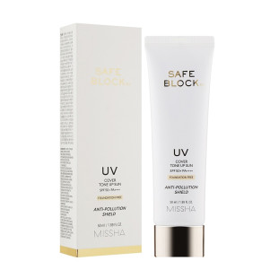 Солнцезащитный крем Missha Safe Block RX Cover Tone Up Sun SPF50+PA++++ [Foundation Free] 50мл