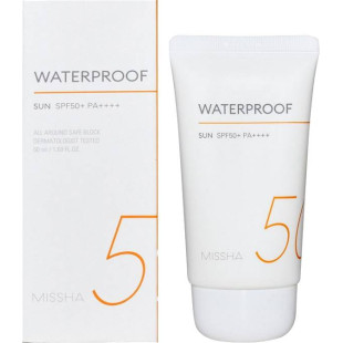 Солнцезащитный крем водостойкий с кокосовым маслом Missha Waterproof Sun SPF50+/PA++++ 50ml