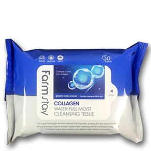 Салфетки очищающие с коллагеном FarmStay Collagen Water Full Moist Cleansing Tissue 30шт