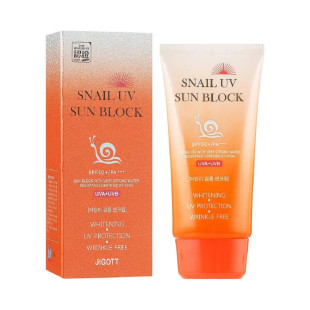 Крем сонцезахисний з муцином равлика Jigott Snail UV Sun Block SPF 50+/PA+++ 70ml