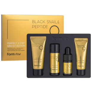Набор антивозрастной косметики с муцином черной улитки для лица FarmStay Black Snail & Peptide 9 P