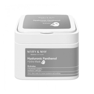 Зволожуючі маски для обличчя з пантенолом та 6-ма видами гіалуронової кислоти Mary & May Hyaluronic