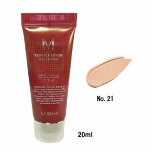 ВВ Крем Матирующий С Идеальным Покрытием Missha M Perfect Cover BB Cream SPF42 PA+++ (20ml, 21 оттенок - светлый беж)
