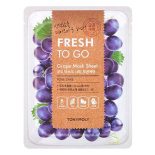 Тканевая маска для лица с виноградом Tony Moly Fresh To Go Grape Mask Sheet 22g