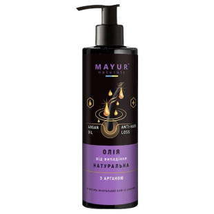 Масло натуральное от выпадения волос с органой Mayur, 200ml