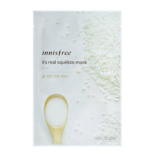 Тканинна Маска З Екстрактом Риса Innisfree It"s Real Squeeze Mask Rice 20ml