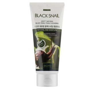 Очищающая пенка с муцином черной улитки JIGOTT NATURAL BLACK SNAIL FOAM CLEANSING 180ml