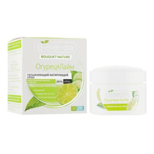 Зволожуючий матуючий крем для обличчя "Огірок & Лайм" Bielenda Bouquet Nature Cucumber & Lime Moisturizing Mattifying Cream 50ml