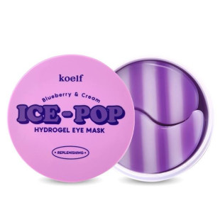 Патчі гідрогелеві патчі для очей з лохиною та вершками Petitfee Koelf Blueberry & Cream Ice-Pop Hydr