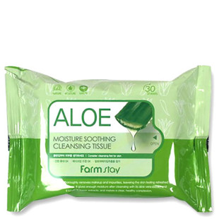 Салфетки очищающие успокаивающие с экстрактом алоэ FarmStay Aloe Moisture Soothing Cleansing Tiss