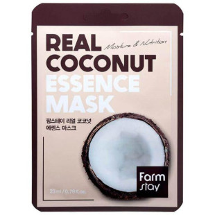 Маска тканинна зволожуюча з екстрактом кокосу REAL COCONUT ESSENCE MASK FARMSTAY 23ml