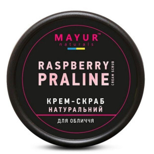 Натуральний крем-скраб для обличчя "Малинове праліне" Mayur Raspberry Praline Cream Scrub 50ml