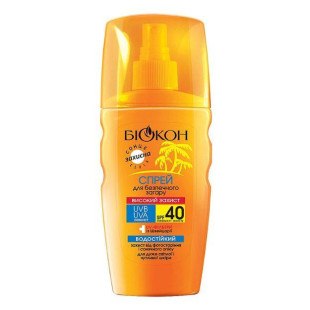 Спрей для безпечної засмаги «Високий захист» SPF 40 Біокон 160ml