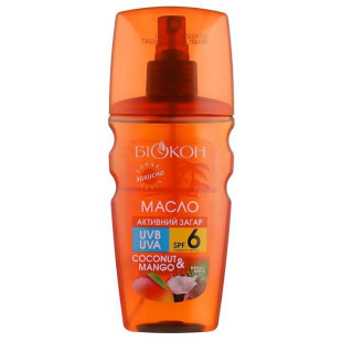 Олія для тіла «Активна засмага. Кокос і манго» SPF 6 Біокон 160ml