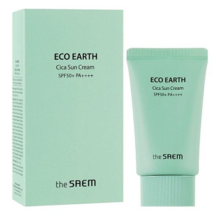 Солнцезащитный крем с цинтелой и мятой The Saem Eco Earth Cica Sun Cream 50ml
