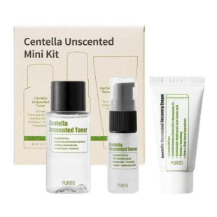 Набор миниатюр с цинтеллой без эфирных масел Purito Centella Unscented Mini Kit (30ml 15ml 12ml)