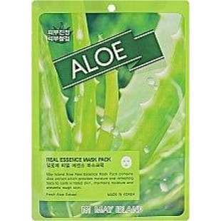 Маска тканинна для обличчя з алое екстрактом May Island Real Essence Mask Pack Aloe 25ml
