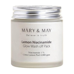 Маска очищаюча з ніацинамідом для вирівнювання тону шкіри Mary&May Lemon Niacinamide Glow Wash Off Pack 125g