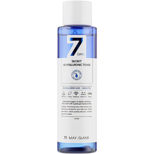 Тонер зволожуючий з гіалуроновою кислотою May Island 7 Days Secret 4D Hyaluronic Toner 155ml