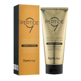 Пенка для умывания лица FarmStay Peptide 9 Super Vitalizing Cleansing Foam180ml