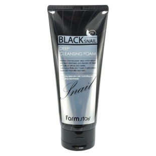 Пенка глубоко очищающая с улитковым муцином FarmStay Black Snail Deep Cleansing Foam 180ml