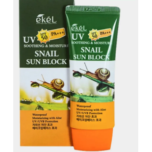 Сонцезахисний крем з муцином равлика EKEL Soothing & Moisture Snail Sun Block 70ml