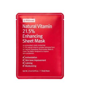 Тканевая маска с витамином C By Wishtrend Natural Vitamin 21.5% Enhancing Sheet Mask 23 ml