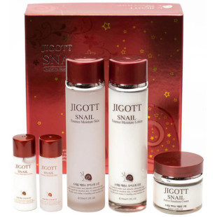Антивозрастной набор для лица Jigott Snail Essence Moisture Skin Care 3SET 410ml