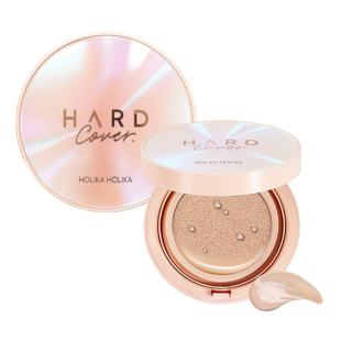 Тональний кушон для обличчя зі змінним блоком HOLIKA Hard Cover Glow Cushion EX Set 03 Sand Ivrory