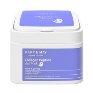 Лифтинг-маски увлажняющие с лицом с пептидами Mary&May Collagen Peptide Vital Mask 30шт