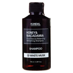 Натуральный шампунь для волос с ароматом белого мускуса KUNDAL Honey & Macadamia Nature Shampoo  - White Musk 100ml