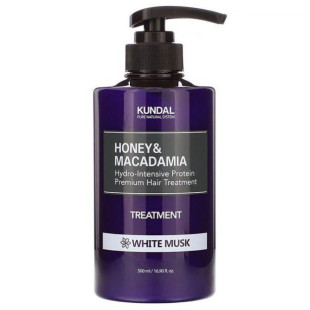 Кондиціонер для волосся з ароматом білого мускусу KUNDAL Honey & Macadamia Protein Treatment - White