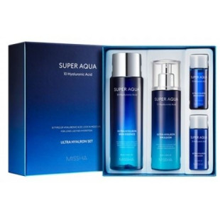 Набор косметических средств. Увлажняющая эмульсия + эссенция с гиалуроновой кислотой MISSHA Super Aqua U