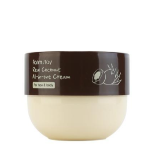 Крем багатофункціональний з маслом кокосу для обличчя та тіла FarmStay Real Coconut All-in-one Cream