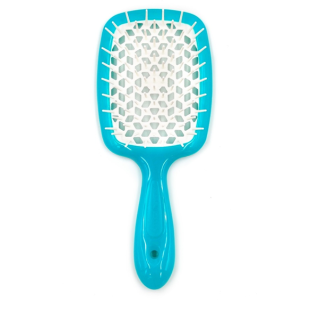 Расческа для волос бирюзовая с белым Janeke Superbrush