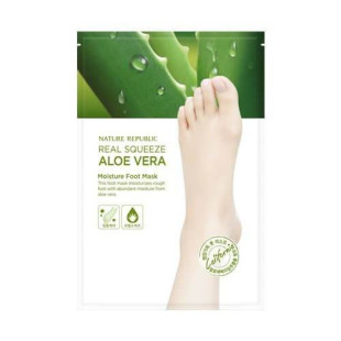 Зволожуюча маска для ніг з екстрактом алое віра Nature Republic Real Squeeze Aloe vera