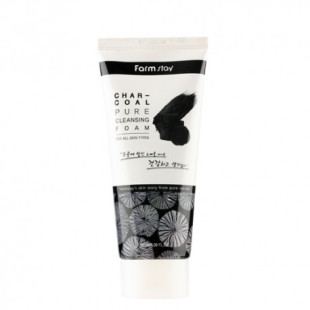 Пенка для умывания очищающая с древесным углем Charcoal Pure Cleansing Foam FarmStay 180ml
