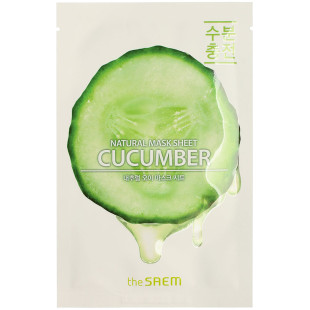 Маска тонізуюча з екстрактом огірка The Saem Natural Cucumber Mask Sheet 21ml