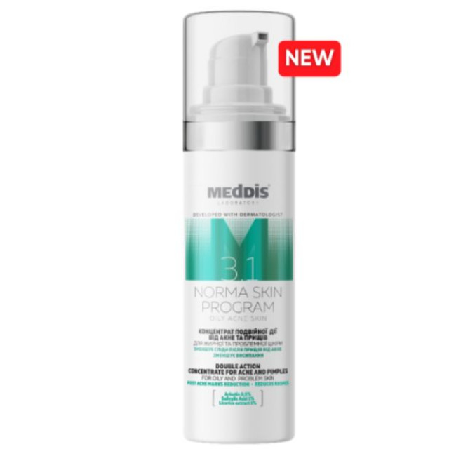 Концентрат двойного действия от акне и прыщей Meddis Norma Skin Program 30ml, фото 3