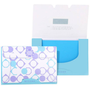 Салфетки Для Лица Устраняют Жирный Блеск Missha Oil Control Film Blue 50шт