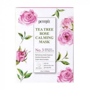 Маска тканинна заспокійлива з екстрактом чайного дерева та троянди для обличчя Petitfee Tea Tree Ros (1 шт)