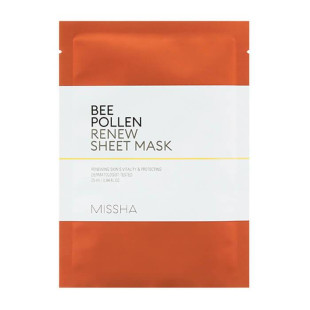 Маска тканевая для питания и укрепления кожи с прополисом MISSHA Bee Pollen Renew Sheet Mask 25ml